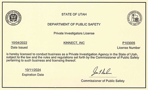 UT PI License Agency EXP Oct 2024